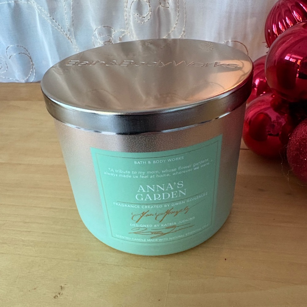 Bath and Body Works Anna’s Garden scented 3 wick candle NEW
